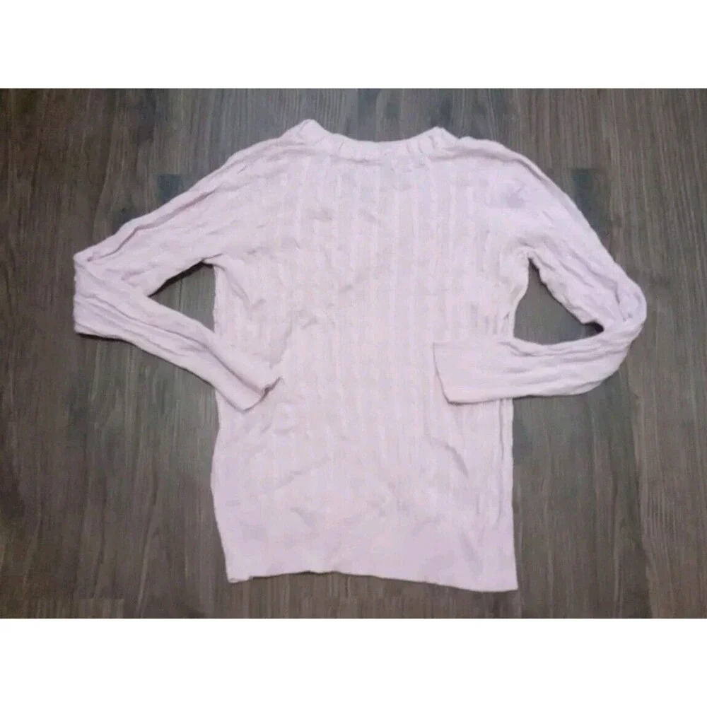 Eddie Bauer Sweater Womens Size XL Long Sleeve Pink Pullover Cable Knit